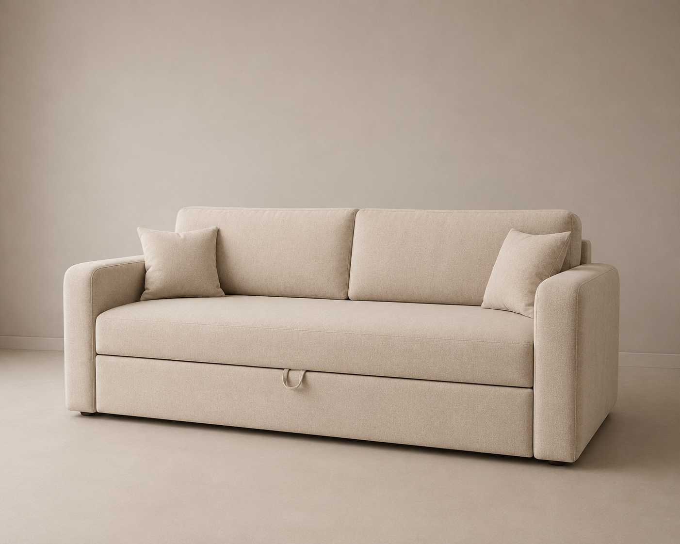 5b101161-667d-4baa-8626-1f430dfa59b6 Beige Sofa Cum Bed - Image 1