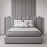 Gray Upholstered Bed
