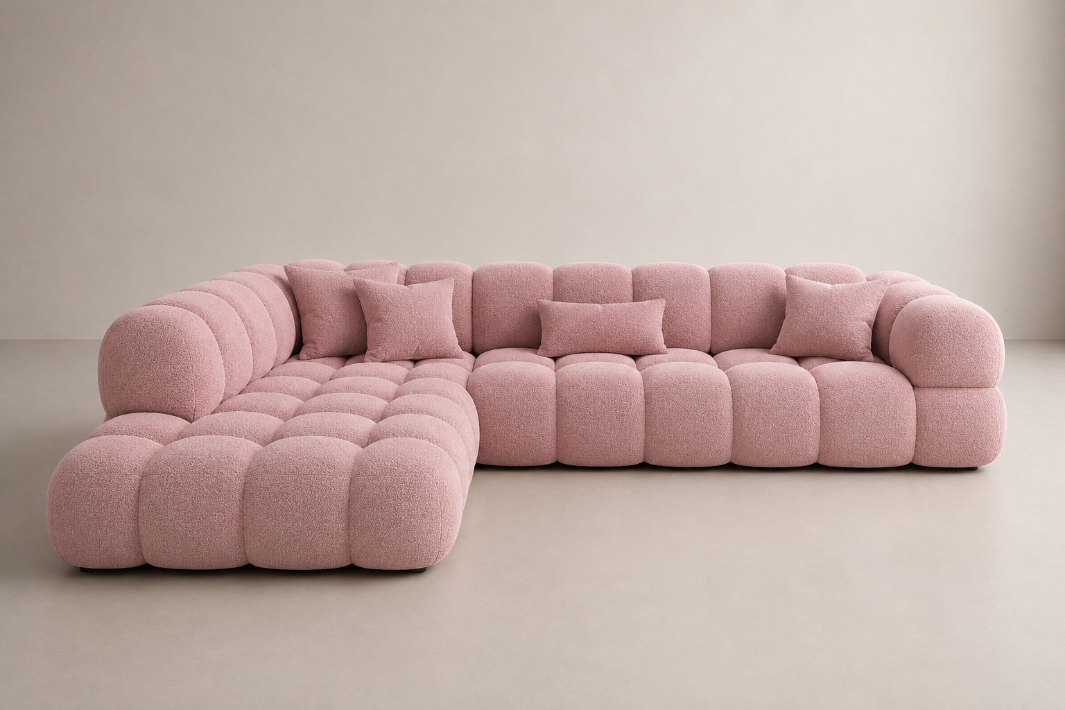 Buble sofa Luxury Pink Bubble L-Shape Sofa - Image 1